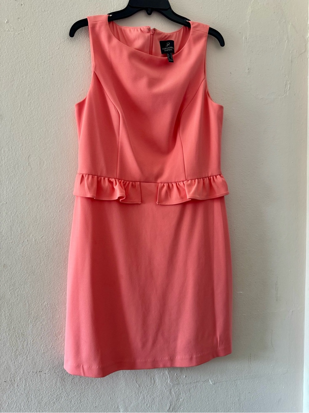 Adrianna Papell Coral Sleeveless Peplum Shift Dress - Picture 4 of 5